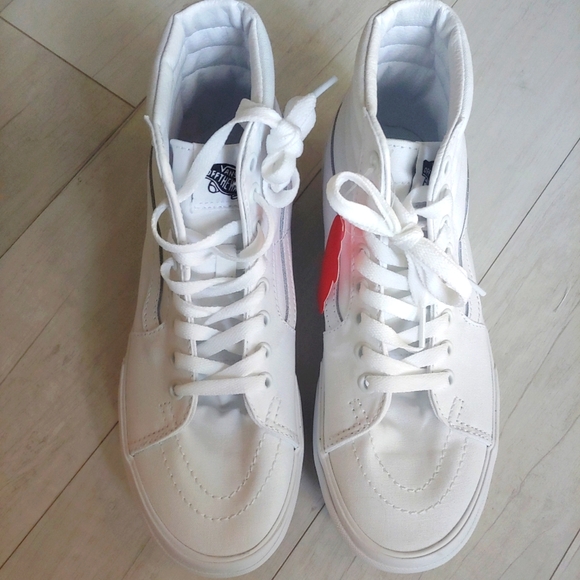 VANS NEW Sk8-Hi Canvas Stacked Platform Shoes - Picture 11 of 13